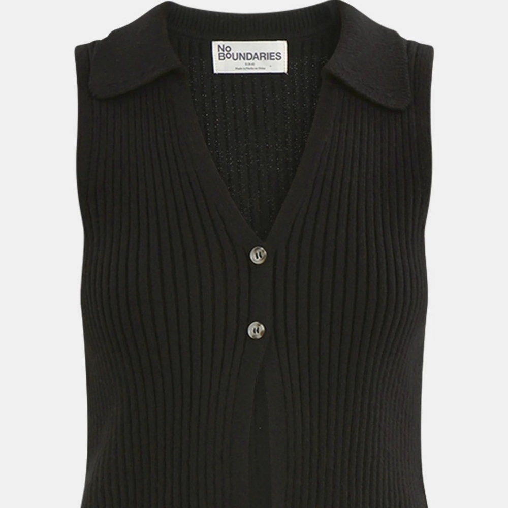 No Boundaries Button-Front Sweater Vest Top